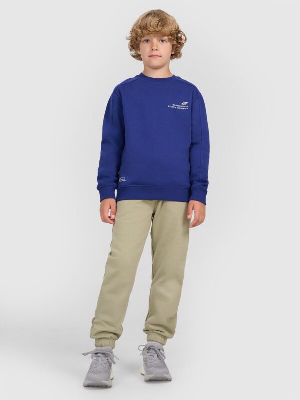 4F Bluza dresowa nierozpinana bez kaptura chłopięca - granatowa 134 (8-9 lat)