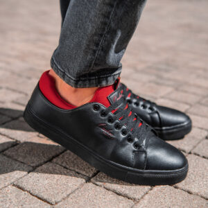 Półbuty męskie sneakersy - czarne V1