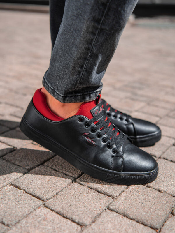 Półbuty męskie sneakersy - czarne V1
