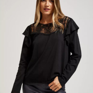 Bluzka z koronką czarna