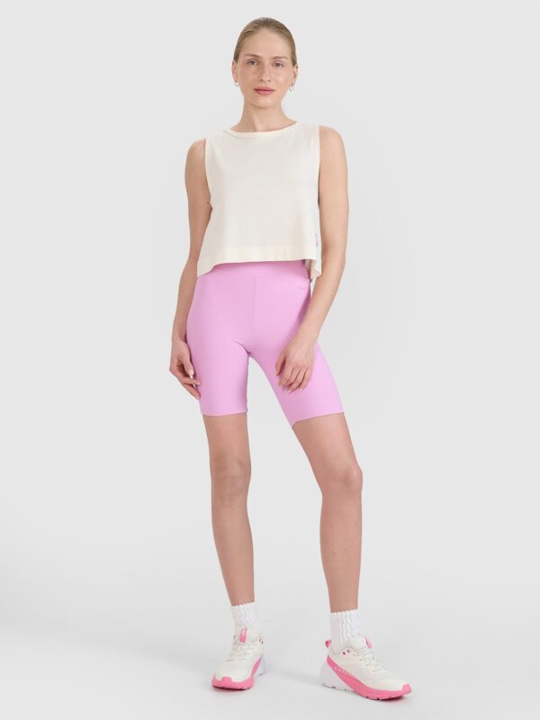 4F Top regular z nadrukiem damski - biały