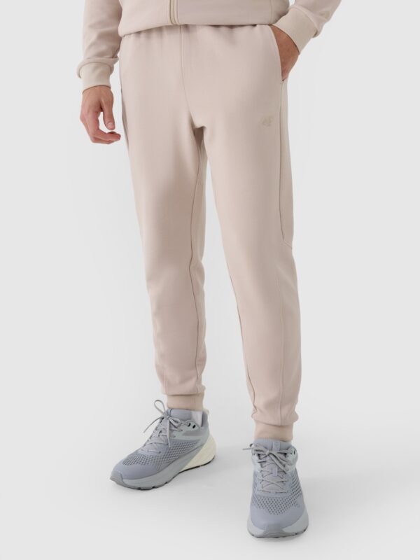 4F Spodnie dresowe joggery męskie - beżowe