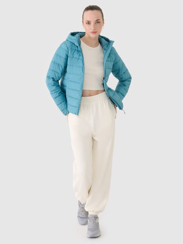 4F Kurtka puchowa z wypełnieniem z recyklingu damska - turkusowa