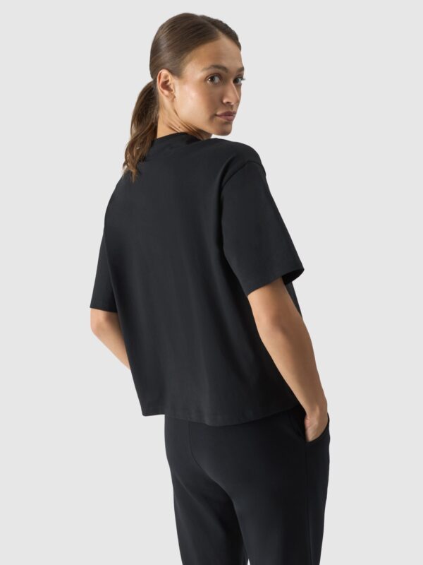 4F T-shirt oversize z nadrukiem damski - czarny