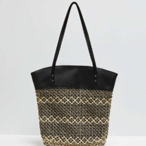 Pleciona torba na ramię czarna