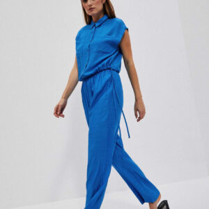 Spodnie z szerokimi nogawkami lazurowe