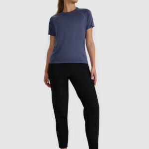 4F Koszulka do biegania regular szybkoschnąca damska - granatowa