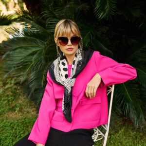 Kurtka zapinana na guziki fuksjowa