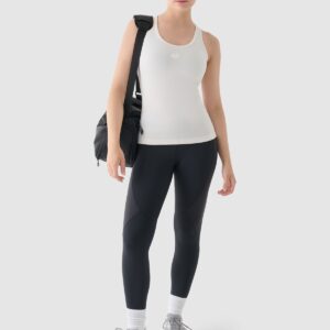 4F Top slim treningowy damski - beżowy