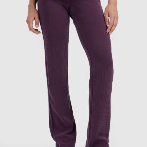 4F Spodnie dresowe z prostymi nogawkami z modalem damskie - fioletowe