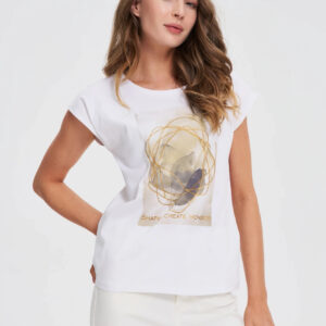 T-shirt z printem biały