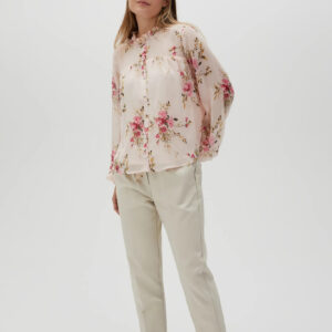 Spodnie z prostymi nogawkami w kant beżowe