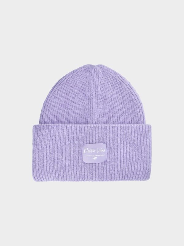 4F Czapka zimowa dziewczęca - fioletowa