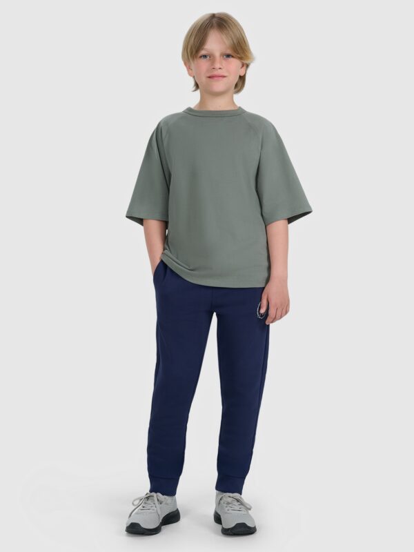 4F T-shirt oversize gładki chłopięcy - khaki 158 (12-13 lat)