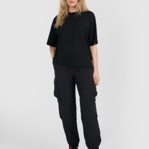 4F T-shirt oversize gładki damski - czarny