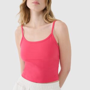 4F Crop-top slim damski - różowa