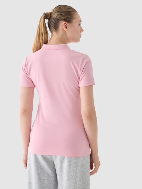 4F Koszulka polo slim damska - różowa