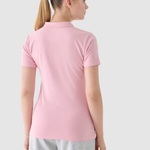 4F Koszulka polo slim damska - różowa