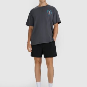 4F T-shirt oversize z nadrukiem męski - szary