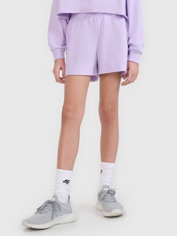 4F Spodenki dresowe dziewczęce - fioletowe 122 (6-7 lat)