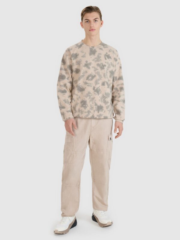 4F Bluza dresowa nierozpinana bez kaptura męska - beżowa