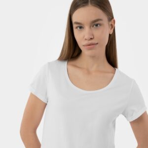 4F T-shirt regular gładki damski