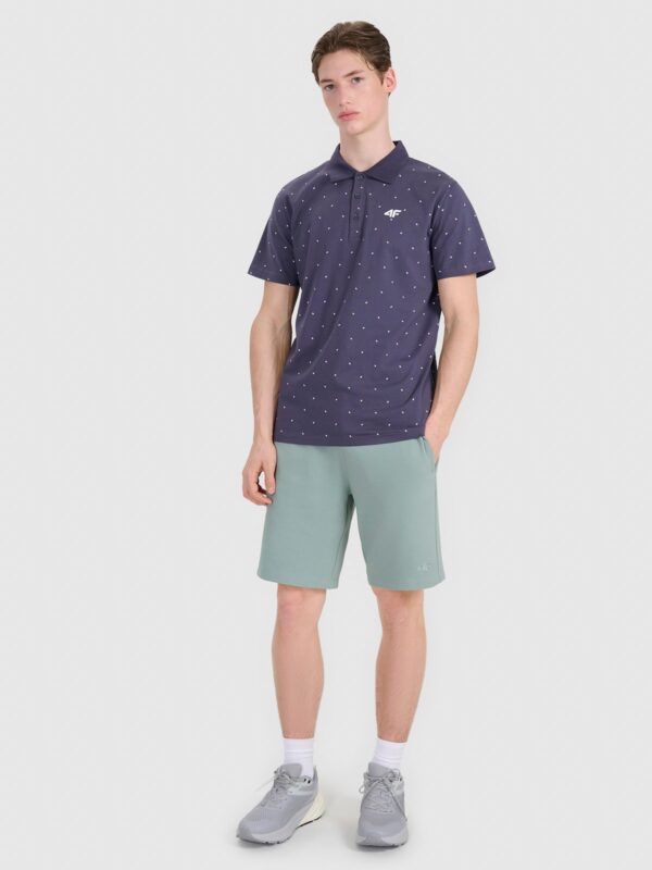 4F Koszulka polo regular z nadrukiem męska - szara