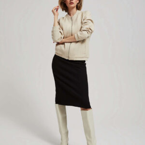 Ołówkowa spódnica w swetrowy wzór czarna