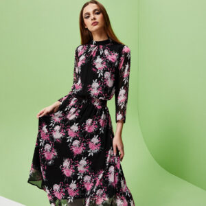 Szyfonowa sukienka z nadrukie