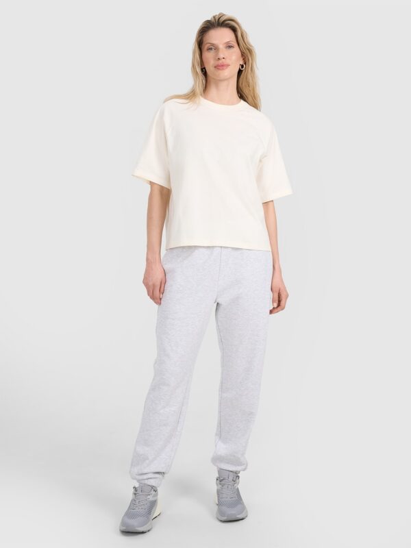 4F T-shirt oversize gładki damski - biały