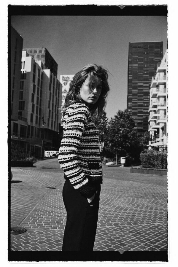 Kardigan w paski czarny