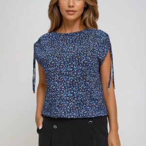 Wzorzysta bluzka niebieska