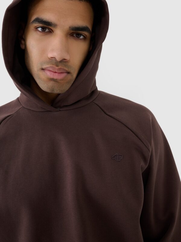 98f9a3dc91fcaa24ee92a4a13e938cce9c31fbd6 4F Bluza dresowa nierozpinana z kapturem uniseks - brązowa
