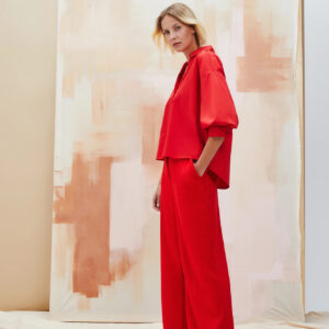 Spodnie z szerokimi nogawkami czerwone