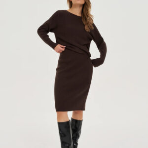 Dzianinowa spódnica brązowa