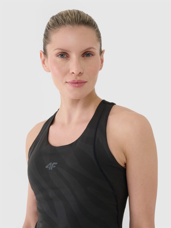 4F Crop top treningowy szybkoschnący damski - czarny