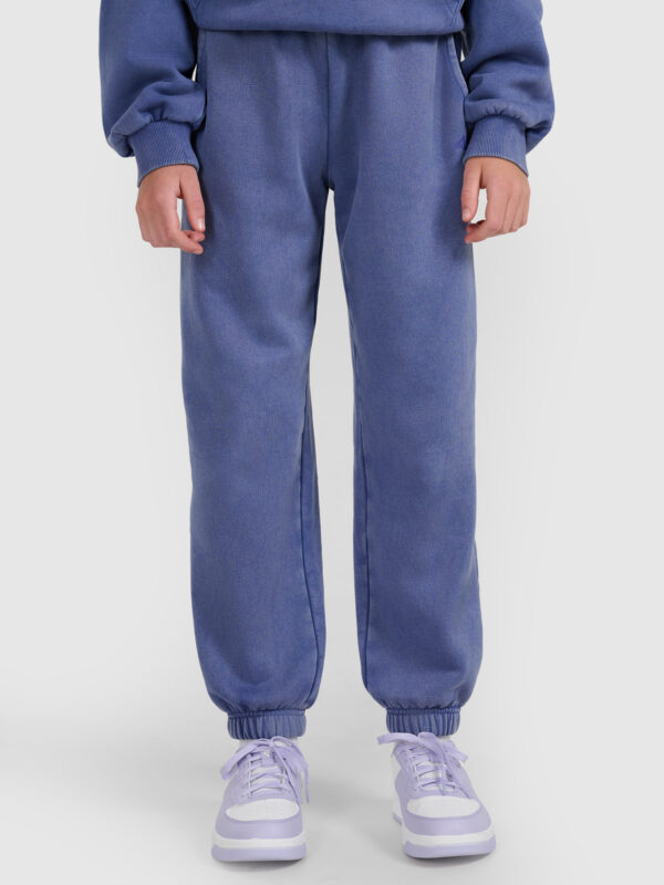 4F Spodnie dresowe joggery dziewczęce - niebieskie 158 (12-13 lat)