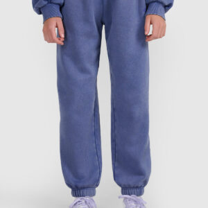 4F Spodnie dresowe joggery dziewczęce - niebieskie 158 (12-13 lat)