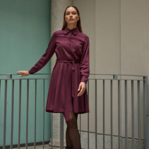 Koszulowa sukienka burgundowa