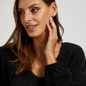 9b7a91f36ef3f94fa41f0da676ef7694e0b8bbf4 Sukienka z metaliczną nitką czarna