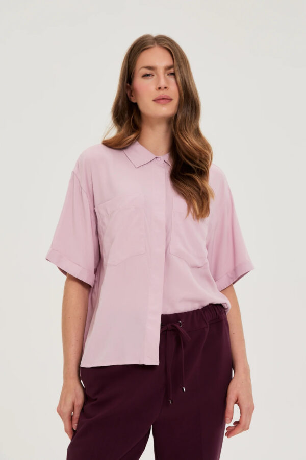 Wiskozowa koszula różowa