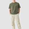 9c1dbe5361ad84b6b53c50498fbcb01266521307 4F T-shirt oversize z nadrukiem męski - khaki