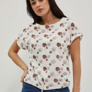 T-shirt z nadrukiem liści