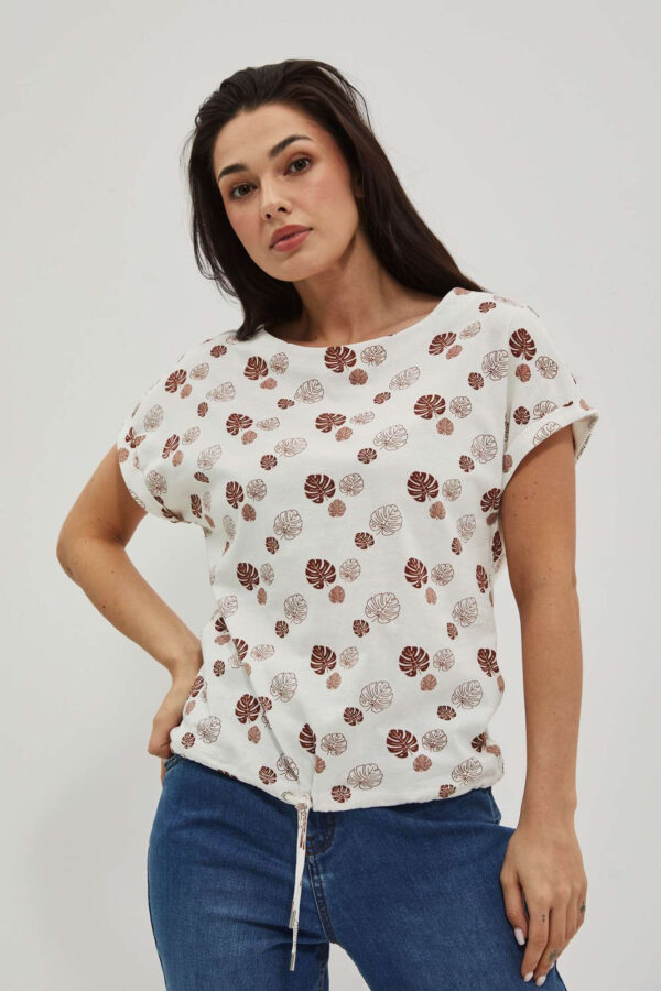 9c44a8f483f102ef259a7366855977ebf85c6645 T-shirt z nadrukiem liści