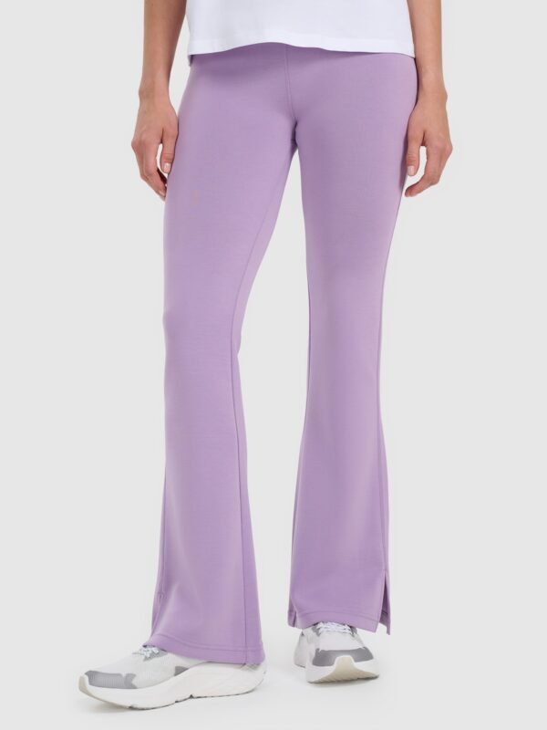 4F Legginsy z rozszerzanymi nogawkami damskie - fioletowe