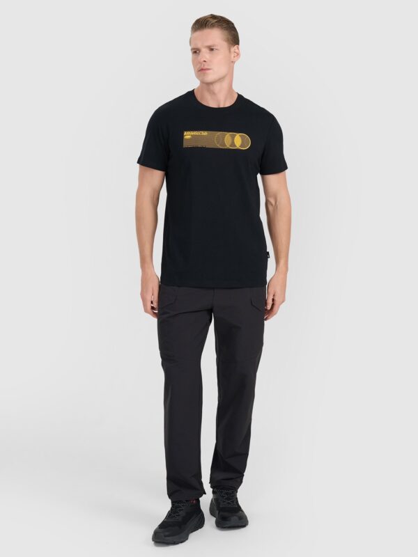 4F T-shirt regular z nadrukiem męski - czarny