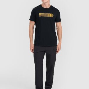 9d65a97372100700d37d2779c1b91e8c24b78527 4F T-shirt regular z nadrukiem męski - czarny