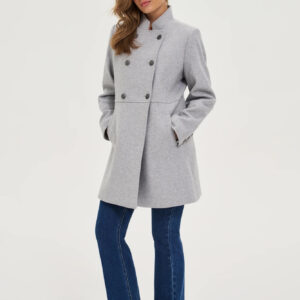 Krótki płaszcz szary