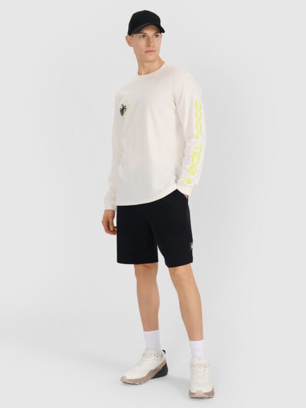 4F Longsleeve regular z nadrukiem męski - biały