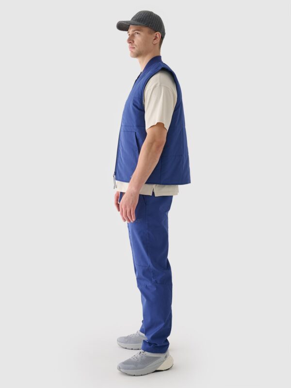 9e45a779409cdcc03e4f856048a0a8a046d30cf3 4F Bezrękawnik puchowy ze stójką męski - granatowy